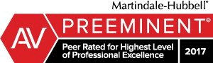 Martindale-Hubbell AV Preeminent | Peer Rated for Highest Level of Professional Excellence | 2017